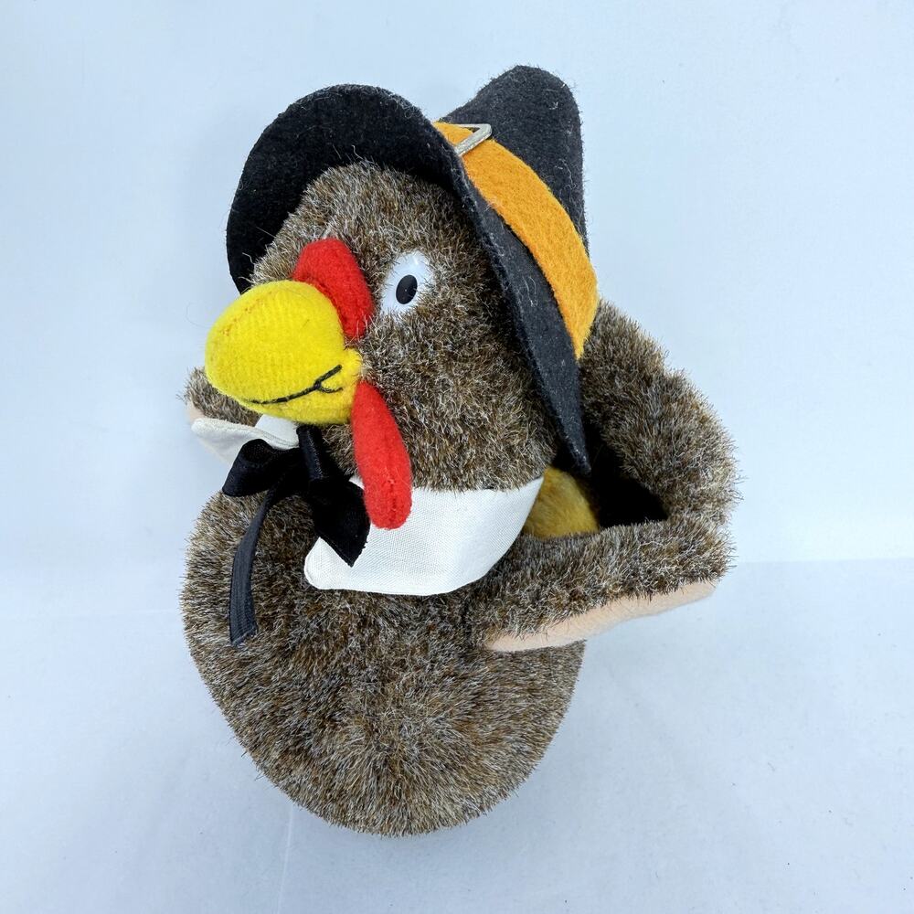 VTG People Pals Turkey 6" Thanksgiving Pilgrim LL Hat Plush Toy Stuffed Animals